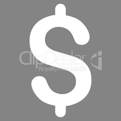 Dollar flat white color icon