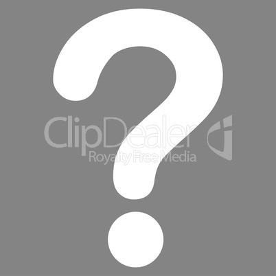 Question flat white color icon