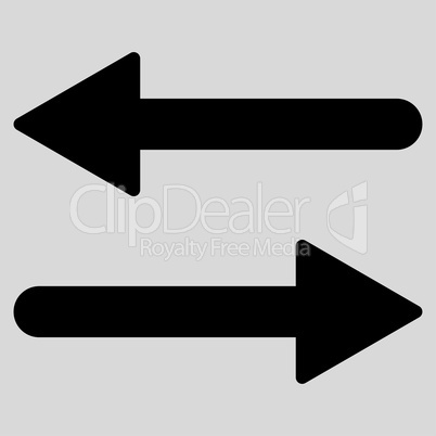 Arrows Exchange Horizontal flat black color icon