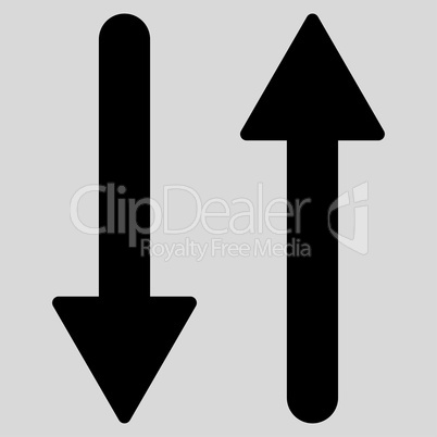 Arrows Exchange Vertical flat black color icon