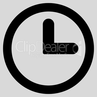 Clock flat black color icon