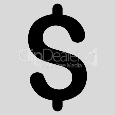 Dollar flat black color icon