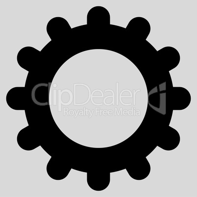 Gear flat black color icon