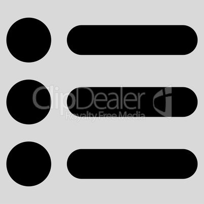 Items flat black color icon