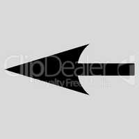 Sharp Left Arrow flat black color icon