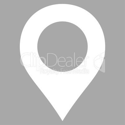 Map Marker flat white color icon
