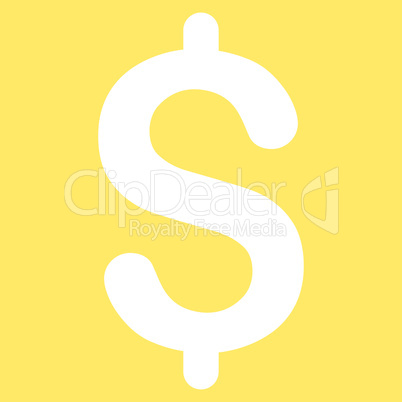 Dollar flat white color icon