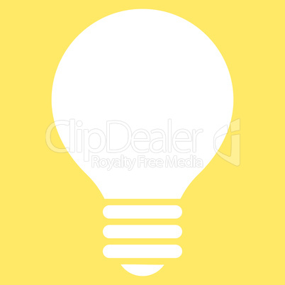 Electric Bulb flat white color icon