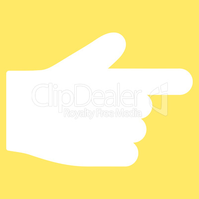 Index Finger flat white color icon