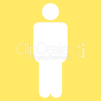 Man flat white color icon