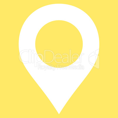 Map Marker flat white color icon