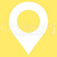 Map Marker flat white color icon