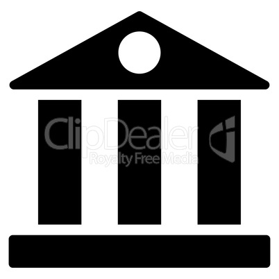 Bank flat black color icon
