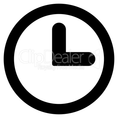 Clock flat black color icon