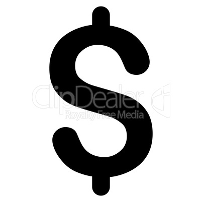 Dollar flat black color icon