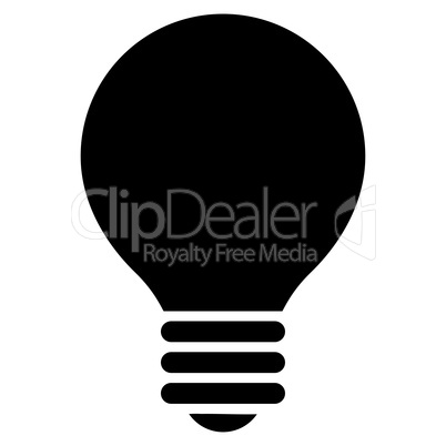 Electric Bulb flat black color icon