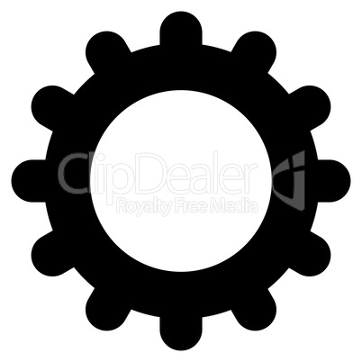 Gear flat black color icon
