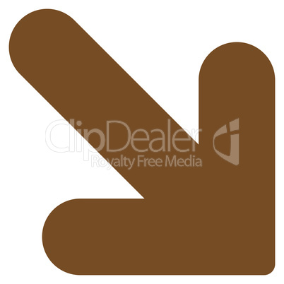 Arrow Down Right flat brown color icon