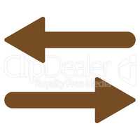 Arrows Exchange Horizontal flat brown color icon