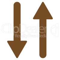 Arrows Exchange Vertical flat brown color icon