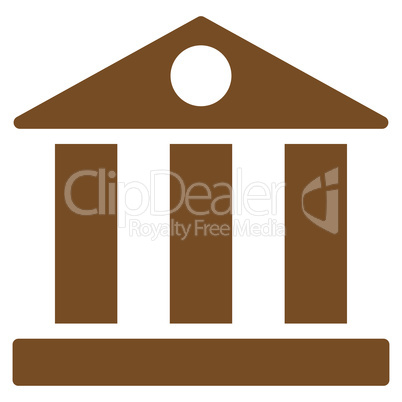 Bank flat brown color icon