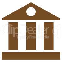 Bank flat brown color icon