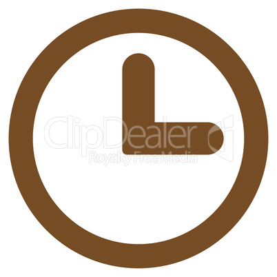 Clock flat brown color icon