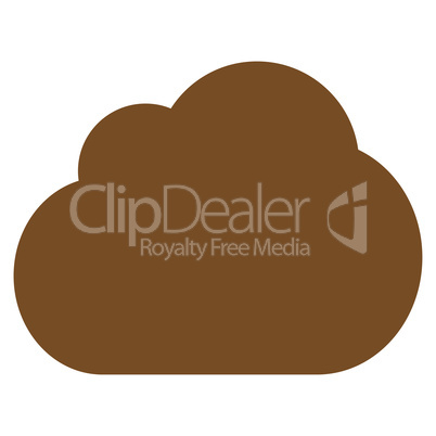 Cloud flat brown color icon