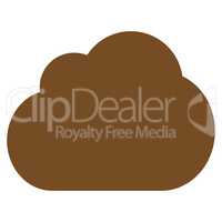 Cloud flat brown color icon