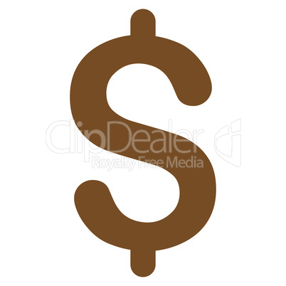 Dollar flat brown color icon