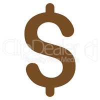 Dollar flat brown color icon