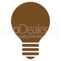 Electric Bulb flat brown color icon