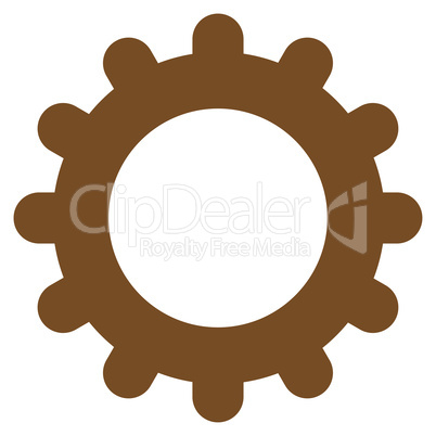 Gear flat brown color icon