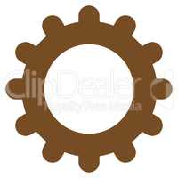 Gear flat brown color icon