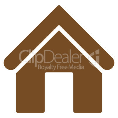 Home flat brown color icon