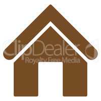 Home flat brown color icon