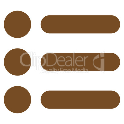 Items flat brown color icon