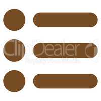 Items flat brown color icon