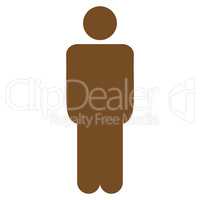 Man flat brown color icon