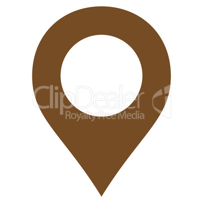 Map Marker flat brown color icon