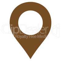 Map Marker flat brown color icon