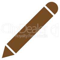 Pencil flat brown color icon