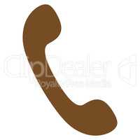 Phone flat brown color icon