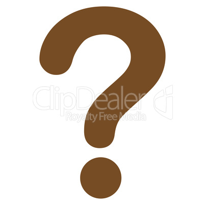 Question flat brown color icon