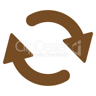 Refresh flat brown color icon