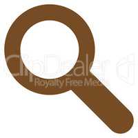 Search flat brown color icon