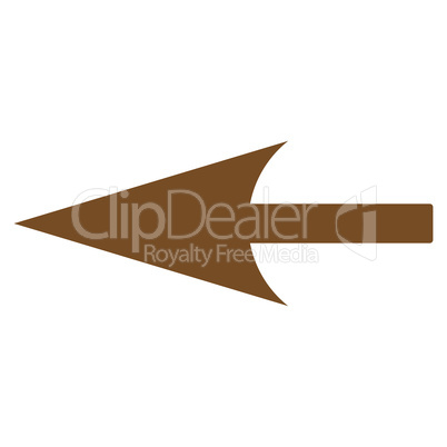 Sharp Left Arrow flat brown color icon