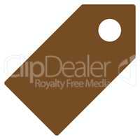 Tag flat brown color icon