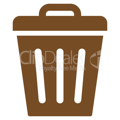 Trash Can flat brown color icon