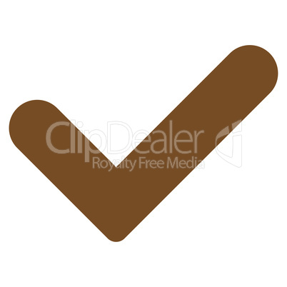 Yes flat brown color icon